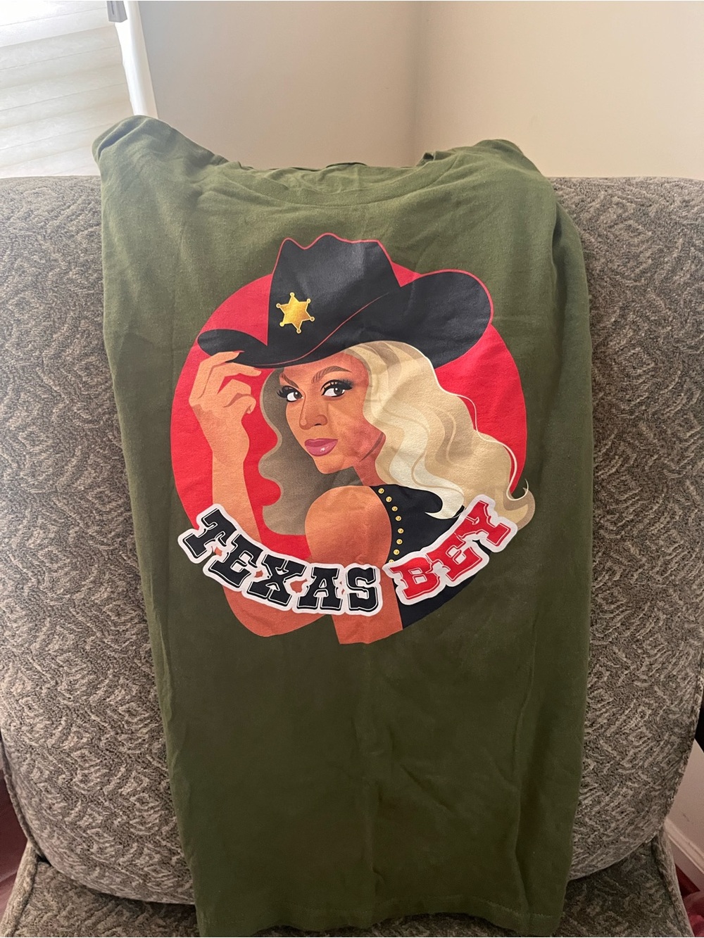 Olive Green Short Sleeve Graphic Tee - Texas BDE